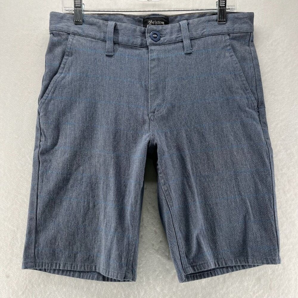 Brixton Shorts Mens Size 32 Toil II Chino Flat Front Walking Stretch Cotton Blue